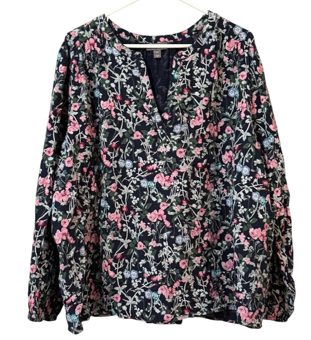 Style & Co Floral Tunic Top Women Sz 3X Plus Polyester Cottagecore NEW WITH TAGS